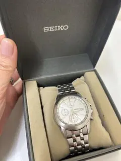 SEIKO クロノグラフ シルバー 10BAR※電池無し