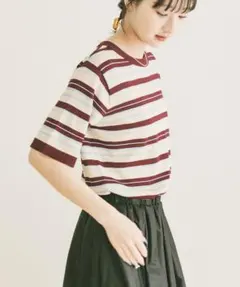URBAN RESEARCH マルチボーダー半袖ニット