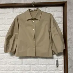 新品タグ付ヤマダヤAga定価19000円 ベージュ バルーンスリーブ ジャケット