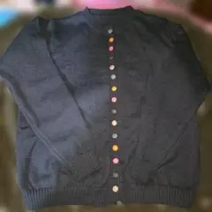 XXL ダークグレー ボタン付きカーディガン