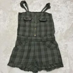 チェック柄　サロペット130