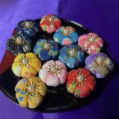 ちりめん つまみ細工菊（224 パーツ つるし雛 - メルカリ