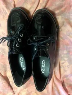 COLZA エナメルブラック 厚底靴