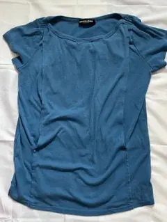 エンジェリーベ 半袖Tシャツ S-M 青　授乳服のサムネイル