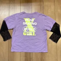 【12/5まで】X-GIRL stages 重ね着風　星チュール長袖カットソー