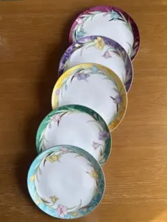 【桂由美】花柄プレート大皿５枚セット 直径約24cm YUMI KATSURA