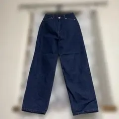 ダークブルーワイドレッグデニム S