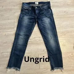 Ungrid インディゴ　ジーンズ　フレイドヘムストスリ　 26インチ