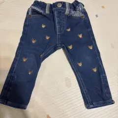 クマ刺繍デニムパンツ　ミキハウス80