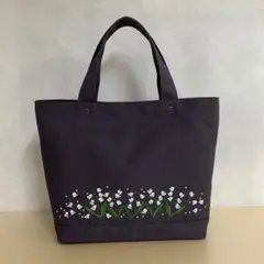 ハンドメイド　142 帆布　スズラン　刺繍　トートバッグ　人気のバッグ