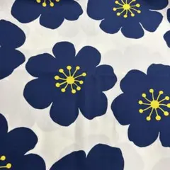 1m 綿100% オックス 大きい花柄　　青系　ネイビー系