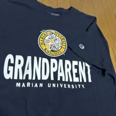 週末【US古着】チャンピオン マリアン大学 カレッジTシャツ 紺 XL
