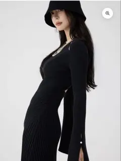 EIMY ISTOIRE リブニットフレアワンピース