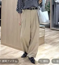 GLOBAL WORK イージーケアノコーシンワイドパンツ Mベージュ