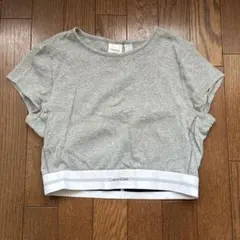 【最終値下げ】Calvin Klein グレー クロップドTシャツ M