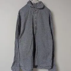 BACK NUMBER【М】ワイシャツ　カットソー　チェック　ブルー　ホワイト