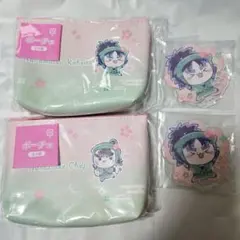 忍たま乱太郎　桜もちぴこ　ポーチ　アクリルスタンド　七松小平太　中在家長次