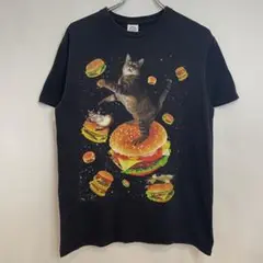 DELTA ハンバーガー 猫 プリントTシャツ アニマルプリントTシャツ 古着