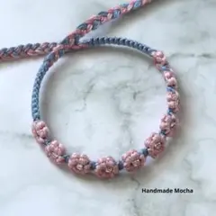 ぷっくりお花ミサンガ