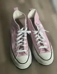 CONVERSE ピンク 厚底 ハイカットスニーカー