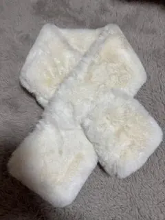 フェイクファー マフラー ホワイト