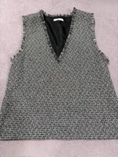 Discoat ツイード風 Vネック ベスト