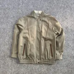 レトロ ジップアップブルゾン カーキ 短丈 90sのサムネイル