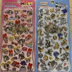 プチドロップステッカーボンボンドロップシールパワーパフガールズルーニーテューンズ