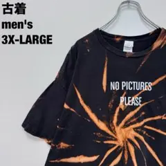 Hanes ヘインズ Tシャツ ビッグシルエット ブリーチ 黒 3XL 古着