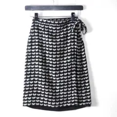MaxMara / シルク100% ラップスカート 総柄 リボン柄 巻きスカートのサムネイル