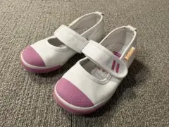 ムーンスター 上履きマジックテープ付き　16.0cm ホワイト/ピンク