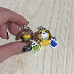 お茶犬 チョコボーロ キーホルダー カフェ、ムハ 2種セット