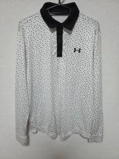 アンダーアーマー　UNDER ARMOUR　ゴルフ　総柄　長袖　ポロシャツ　M