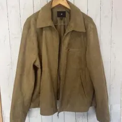 H&M ベージュ ジップアップジャケット XL スウェード素材