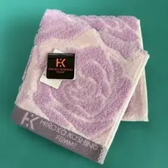 タオルハンカチ コシノヒロコ 薔薇柄　藤色　新品未使用品のサムネイル