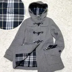 アンゴラ✨BURBERRYBLUE LABELバーバリー ダッフルコートグレーL