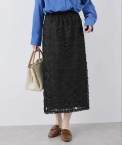 ま*も様 フラワーチュールレースアイラインスカート