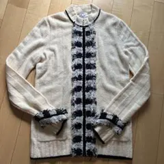 CHANEL ニットカーディガン フリンジデザイン アイボリーのサムネイル