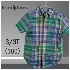 Ralph Lauren 半袖シャツ 3/3T （100）チェック柄　3歳
