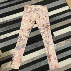 花柄スキニーパンツ ピンク