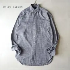 未使用級！90s ラルフローレン MCMEEL 3点留め ギンガムチェックシャツ