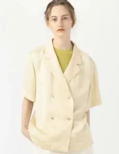 Ballsey ベージュ ダブルボタン 半袖シャツ