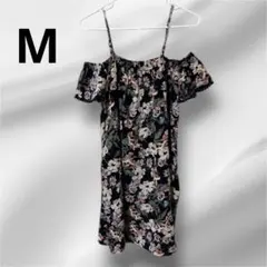 【M】Wild Pearl フラワー　キャミワンピース　花柄　オフショル