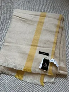 AZUL ストライプマフラー ベージュ/イエロー