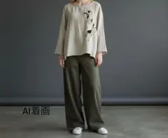 BEARDSLEY七分袖 トップス フリンジ装飾 リネン100%未使用 - メルカリ