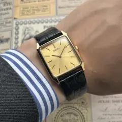 ヴィンテージ SEIKO tank 7431 黒×金 オクタゴン 稼働品 - メルカリ