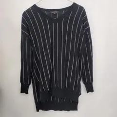 LAUTREAMONT ブラック ストライプ 長袖ニット 38