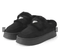 【GRL】厚底ムートンスリッポン[zr1218] 24cm ブラック