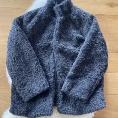 グレー フリースジャケット ボタン付き