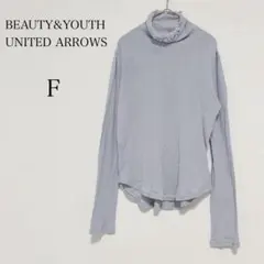B＆Y ビューティーアンドユース フリル付きシアータートルネックトップス 綿のサムネイル